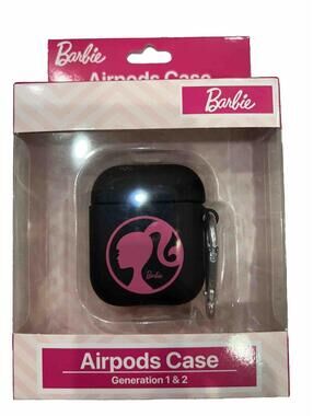 NEW! Barbie Airpods Case Generation 1 and 2 Black Pink Barbie Silhouette